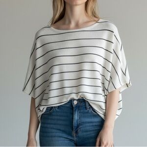 Lulus Black and White Striped Top